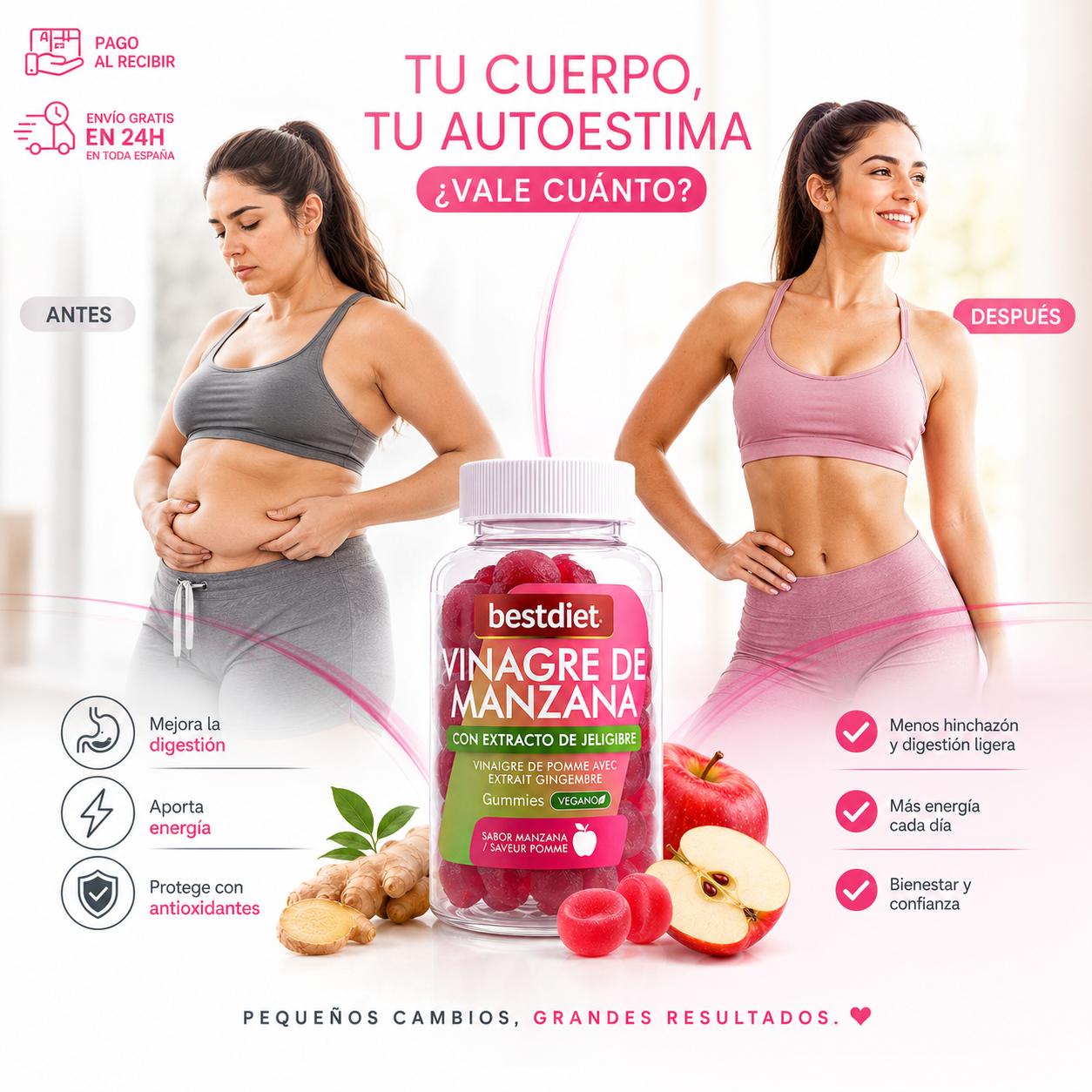 🍎 VitaBalance Women SUP Gummies de Vinagre de Manzana Menos hinchazón, más energía y bienestar diario. 🔥