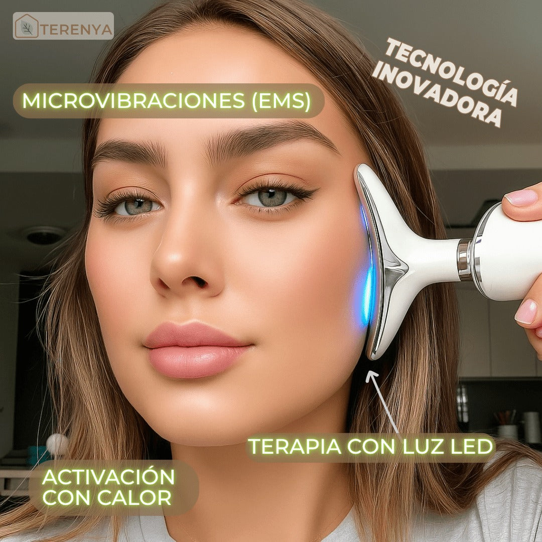 V-Face Ultra Masajeador de Terapia Fotónica — Elimina la papada y arrugas sin cirugías✅