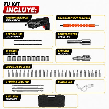 🔧 Kit ProTorque™ Destornillador Eléctrico — Potencia y Precisión | 🔥 Black Friday