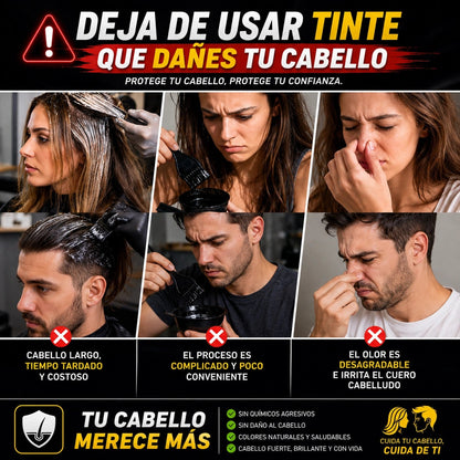 BlackHair PRO Champú para Canas 500ml —(negro) Recupera tu color natural en 5 minutos + ENVÍO GRATIS💇‍♀️
