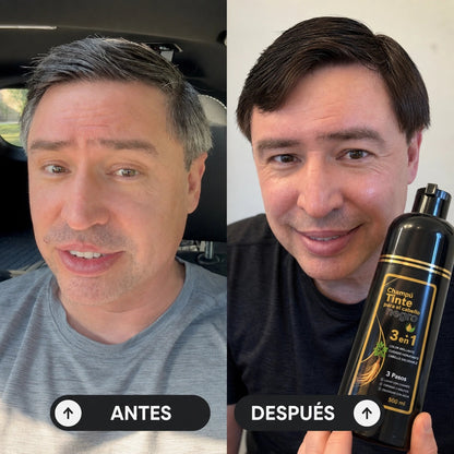 BlackHair PRO Champú para Canas 500ml —(negro) Recupera tu color natural en 5 minutos + ENVÍO GRATIS💇‍♀️