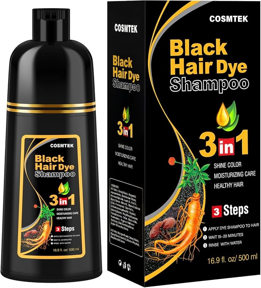 BlackHair PRO Champú para Canas 500ml —(negro) Recupera tu color natural en 5 minutos + ENVÍO GRATIS💇‍♀️