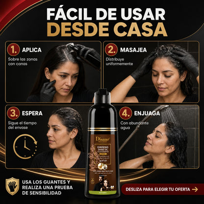 Rejuvenece tu cabello al instante Shampoo cubridor de cana. 100ml🔥 (NEGRO)