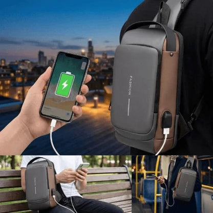📱 Nuvio Bolso Cruzado Antirrobo Negro | Segurança e Carregamento Sempre à Mão para o Seu Dia a Dia 🔥
