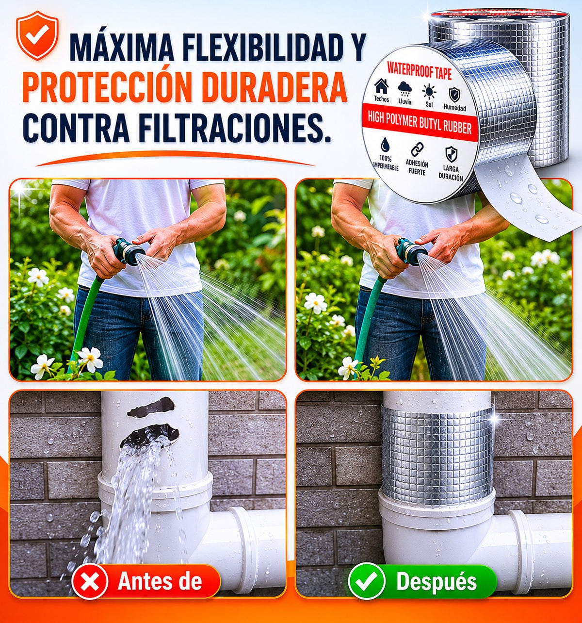 📏STANTEK® Ultra Cinta de Sellado 10cm*5m — detén cualquier fuga al instante y ahorra miles en reparaciones🔥