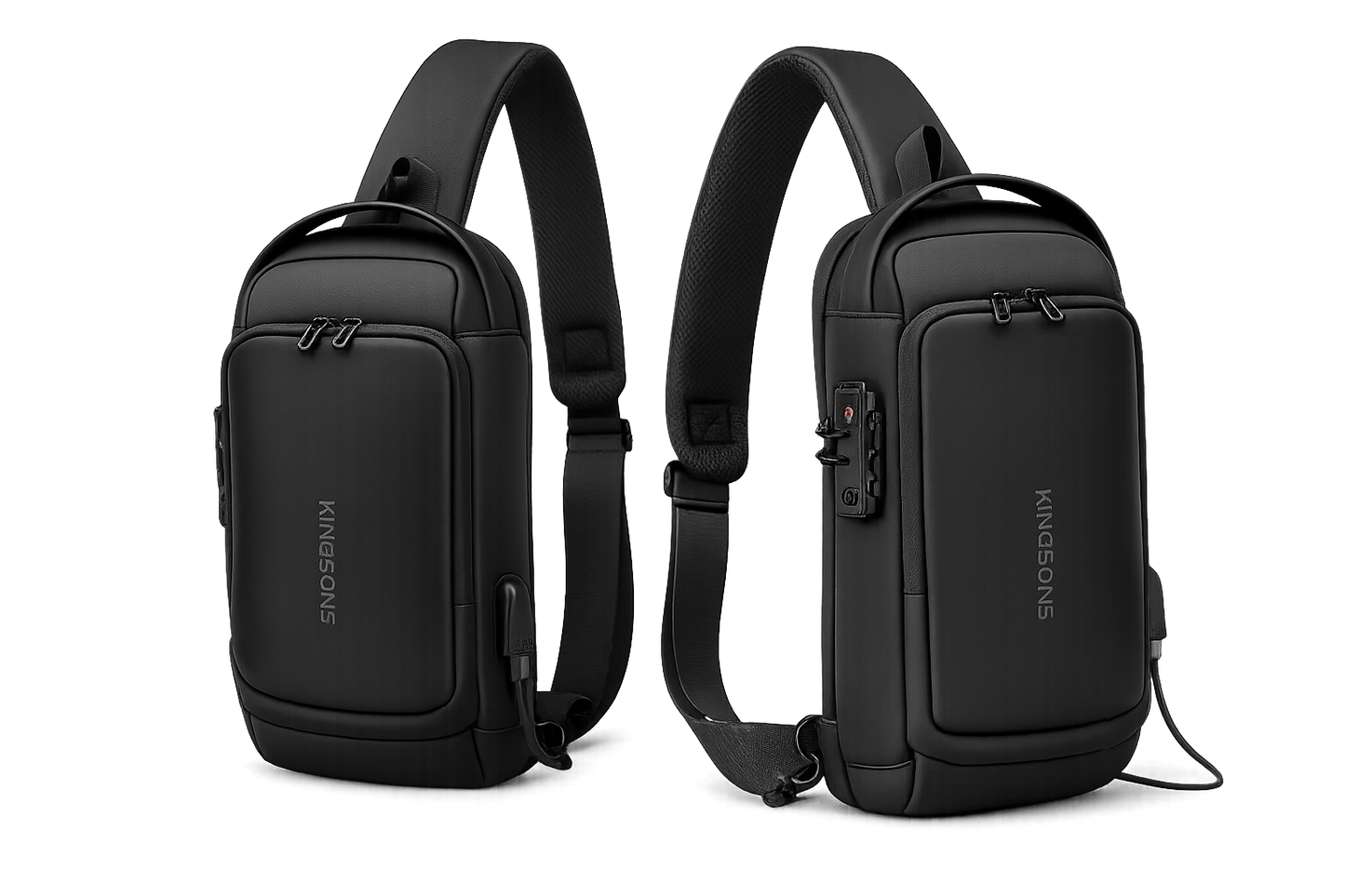 🎒 BOLSO ANTIRROBO KINGSONS PRO | Mochila Cruzada Premium con Puerto USB + Candado TSA + Compartimentos Inteligentes + Cable de Carga USB + Correa Ajustable 🔥