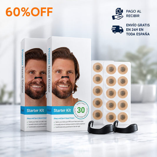 👃 AIRVEX™ Dilatador Nasal Magnético Premium + 30 Parches + 4 Niveles de Apertura 🔥  Respira mejor comprando 1 y llevando 2.