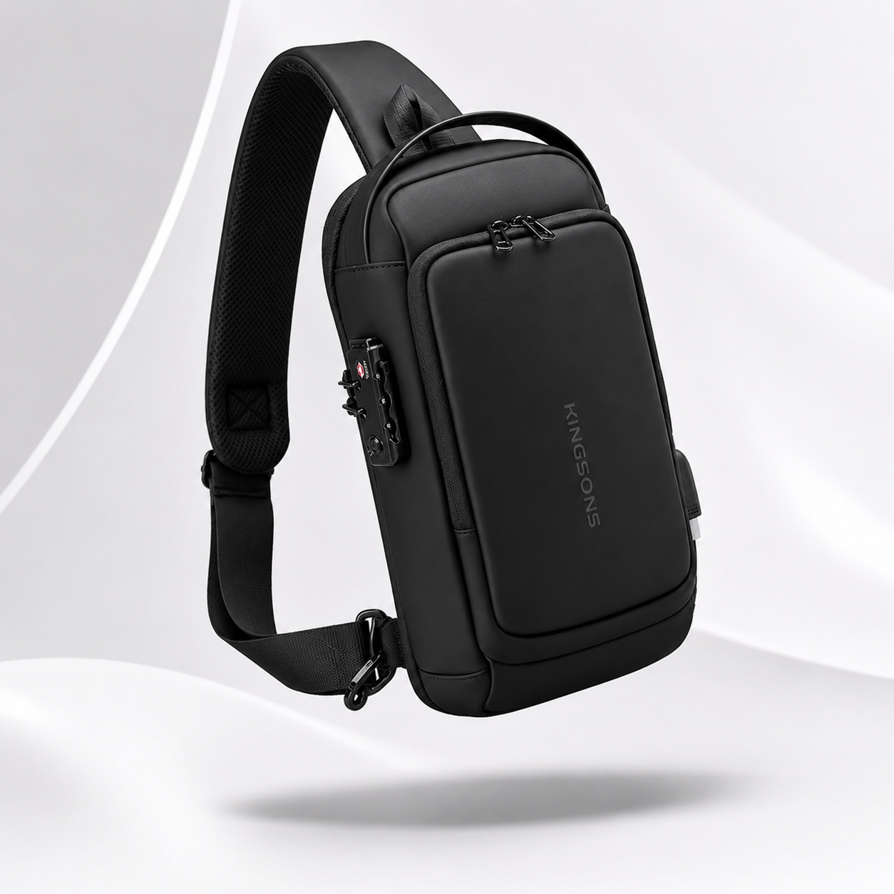 🎒 BOLSO ANTIRROBO KINGSONS PRO | Mochila Cruzada Premium con Puerto USB + Candado TSA + Compartimentos Inteligentes + Cable de Carga USB + Correa Ajustable 🔥