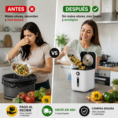 ♻️ Ewooster EcoBin Pro — Compostador Eléctrico Inteligente de Cocina + Sistema Anti Olores + Triturador Rápido + Manual de Uso + Envío Seguro 🔥