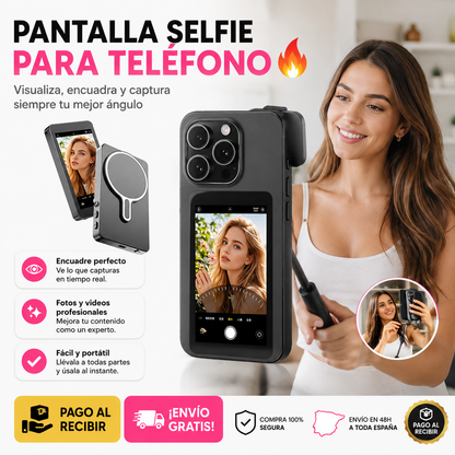 📸 ¡SelfieVision Pro™ – Pantalla Magnética Inalámbrica para Smartphone + Monitor HD Inteligente + Soporte Magnético Premium + Cable de Carga USB + Manual de Uso Profesional! 🔥