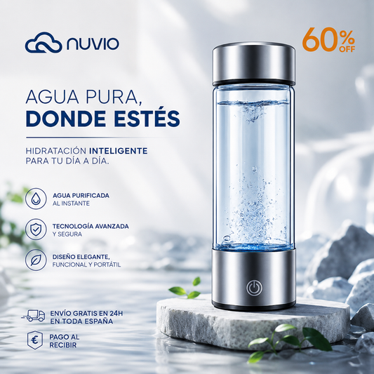 ⚡ NUVIO™ Botella Inteligente de Hidrógeno + Kit de Carga USB Incluido 🔥  La nueva generación de hidratación premium.