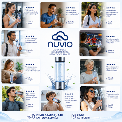 ⚡ NUVIO™ Botella Inteligente de Hidrógeno + Kit de Carga USB Incluido 🔥  La nueva generación de hidratación premium.
