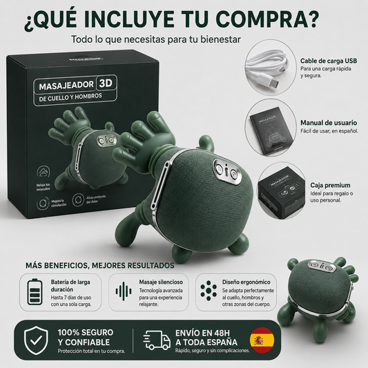 💆‍♂️ Masajeador de Cuello Térmico Biónico | Relajación Inteligente para Cuello y Espalda + Cable USB de Carga + Diseño Inalámbrico Portátil + Tecnología de Calor Terapéutico 🔥