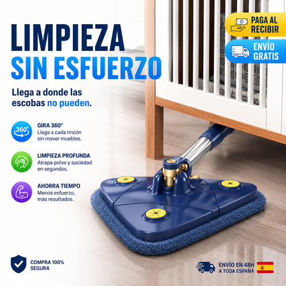 🧹 Fregona Telescópica 360° Autoescurrible Premium – Mopa Giratoria Multifuncional para una Limpieza Profunda + Paños de Microfibra Reutilizables + Mango Telescópico Ajustable + Sistema Autoescurrible 🔥