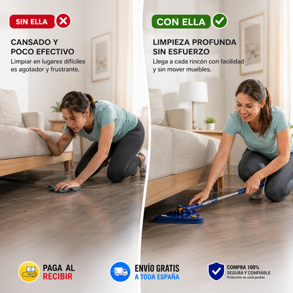 🧹 Fregona Telescópica 360° Autoescurrible Premium – Mopa Giratoria Multifuncional para una Limpieza Profunda + Paños de Microfibra Reutilizables + Mango Telescópico Ajustable + Sistema Autoescurrible 🔥