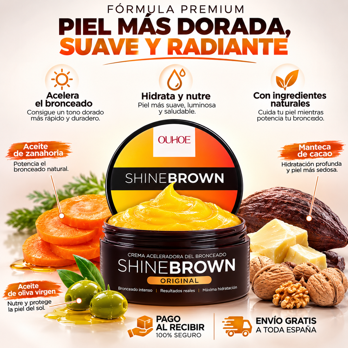 ☀️BronzeMax Shine Brown Ultra — El secreto de las famosas para un color chocolate sin quemarse🔥