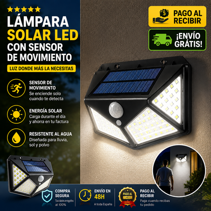💡 ¡LÁMPARA SOLAR LED CON SENSOR DE MOVIMIENTO! | Luz Inteligente Exterior de Alta Potencia + Kit Completo de Instalación + Manual de Uso 🔥
