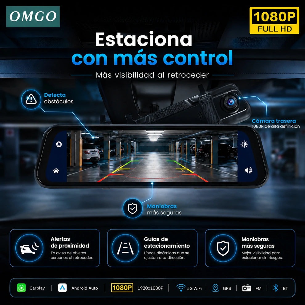 🚗VisionPro Cámara Retrovisor HD + Kit de Instalación Rápida + REGALO EXCLUSIVO: Protector Lluvia🔥