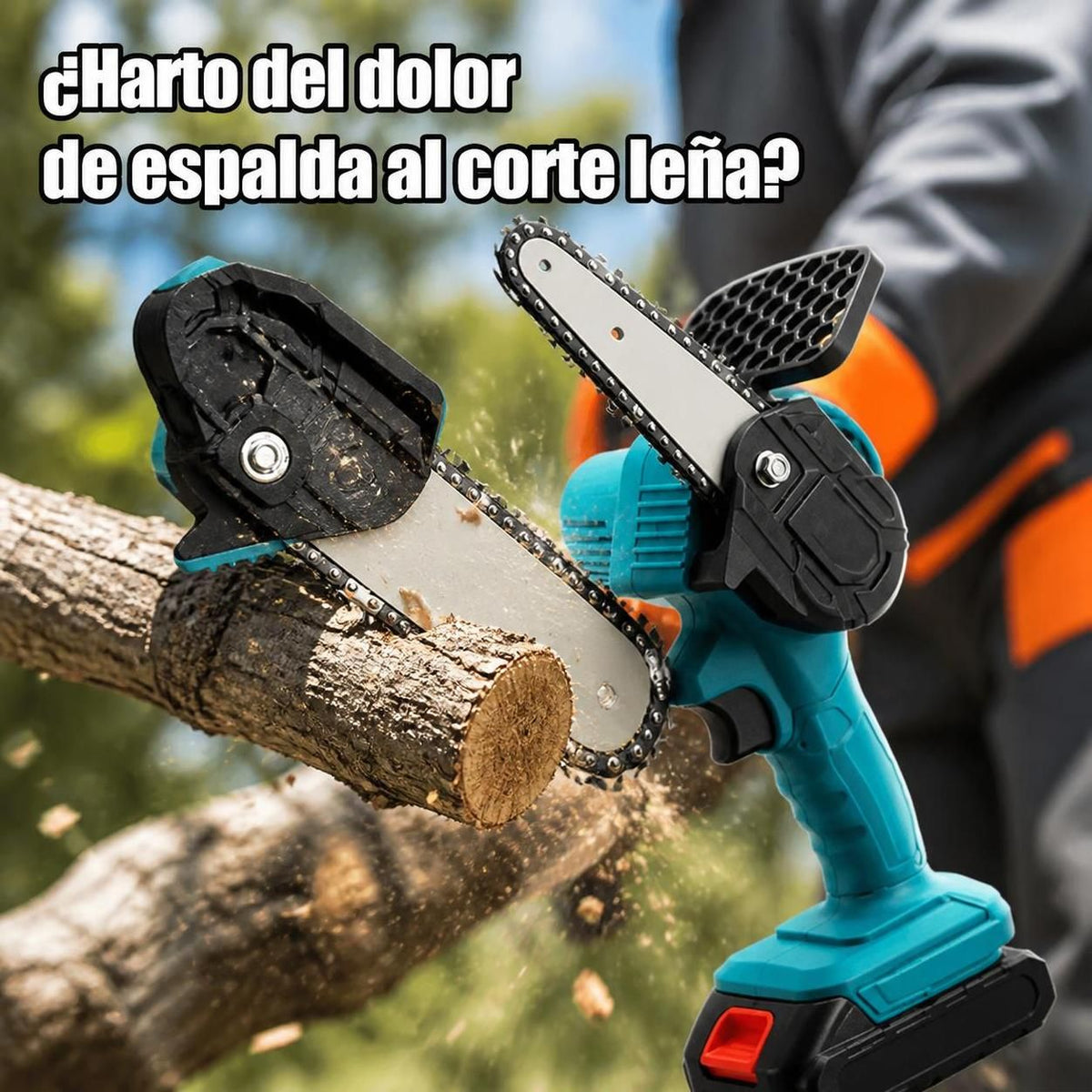 Mini Motosierra Eléctrica Inalámbrica de 6 Pulgadas — Poda más rápido y con menos esfuerzo con doble bateria🔥