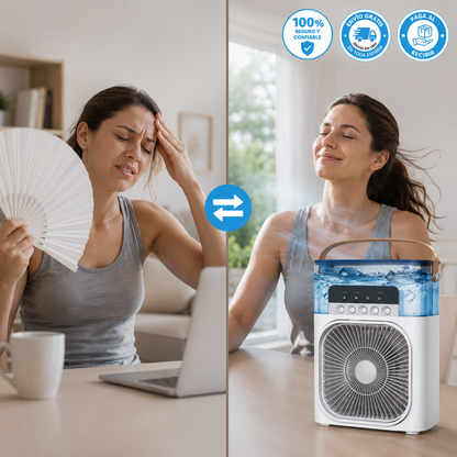 💨 Ventilador Humidificador de Nebulización Nuvio™ + Kit Completo de Enfriamiento Incluido 🔥