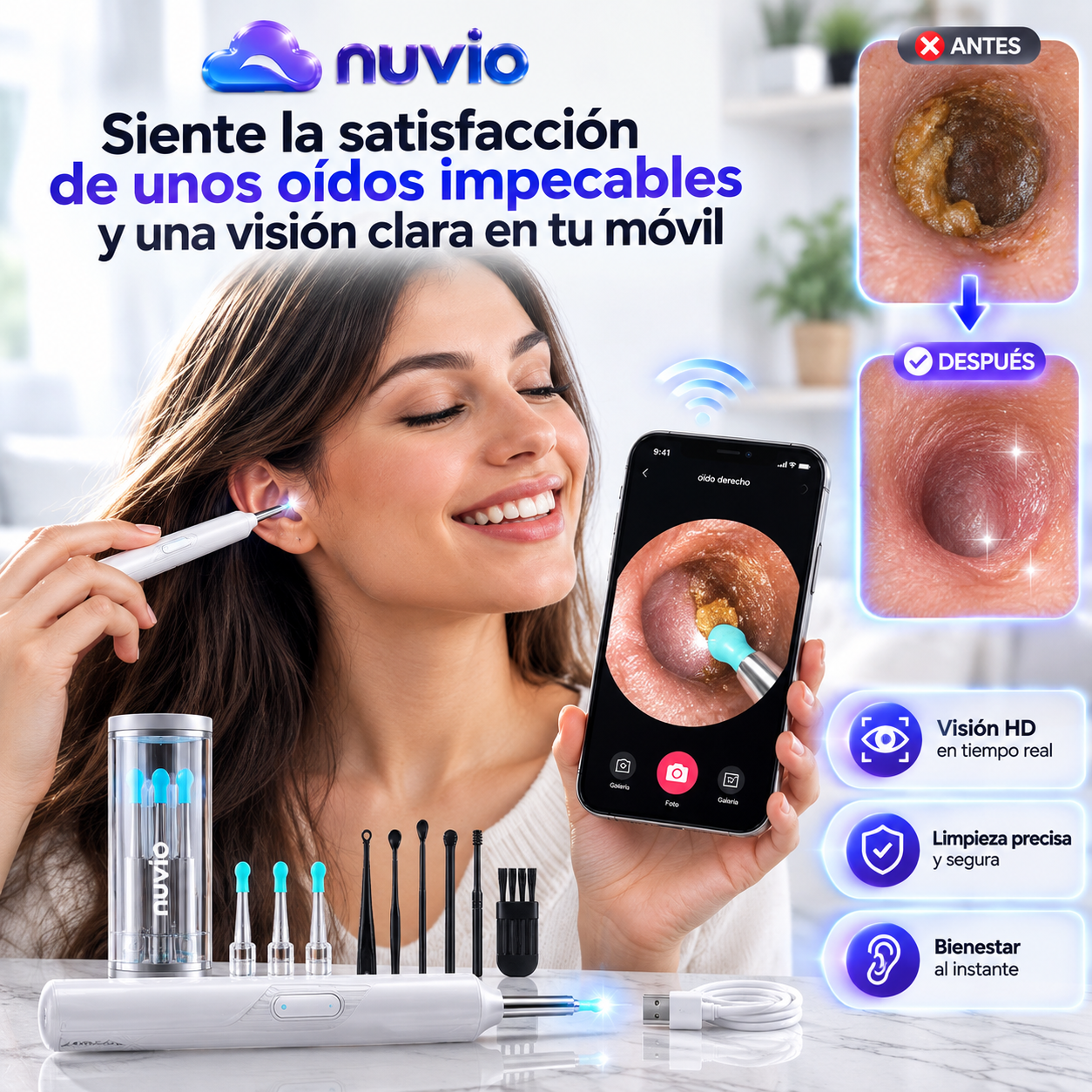 👂 AuriClear™ | Otoscopio Limpiador de Oídos — ¡Elimina la cera con total seguridad! ⏳