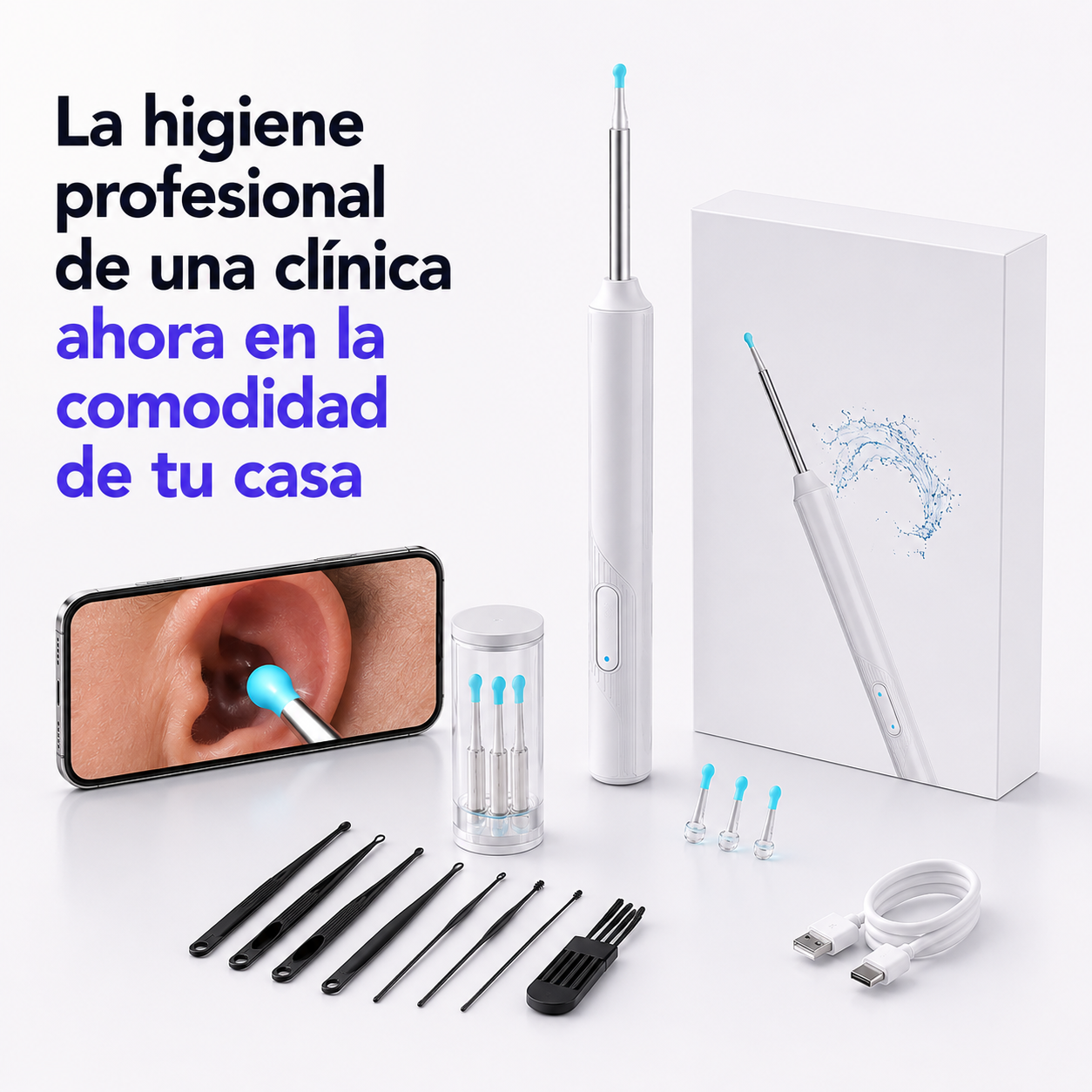 👂 AuriClear™ | Otoscopio Limpiador de Oídos — ¡Elimina la cera con total seguridad! ⏳