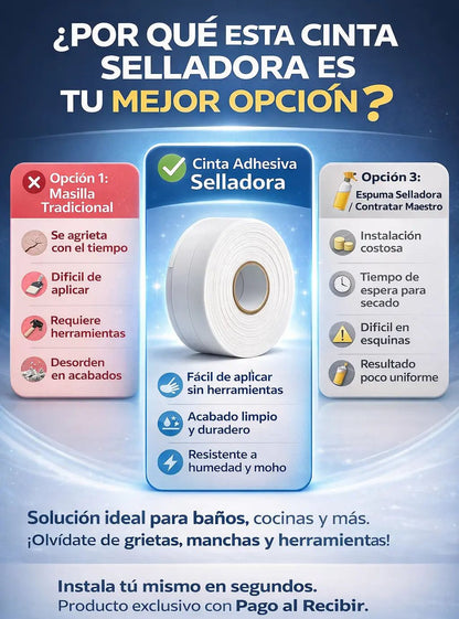 🩹AquaBlock Ultra Cinta de Sellado 3.35m + Guía de Aplicación Profesional — Protección total en 2 minutos🔥
