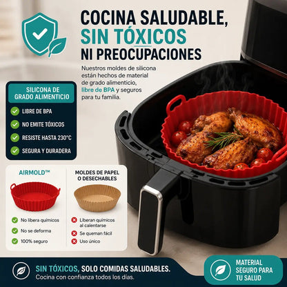 AirClean Pro Kit 12 Bandejas de Silicona para freidora (6+6 GRATIS) + ENVÍO GRATIS( colores variado )🔥