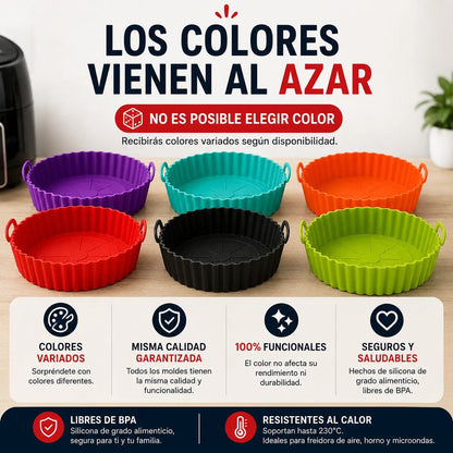 AirClean Pro Kit 12 Bandejas de Silicona para freidora (6+6 GRATIS) + ENVÍO GRATIS( colores variado )🔥