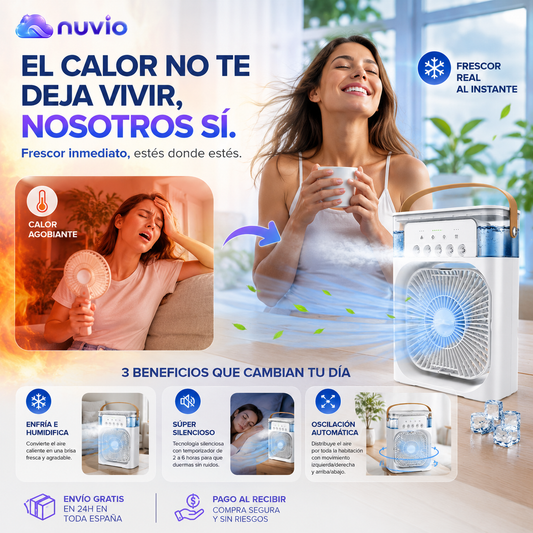 🌬️ Nuvio Air™ | Ventilador Humidificador de Nebulización 🔥