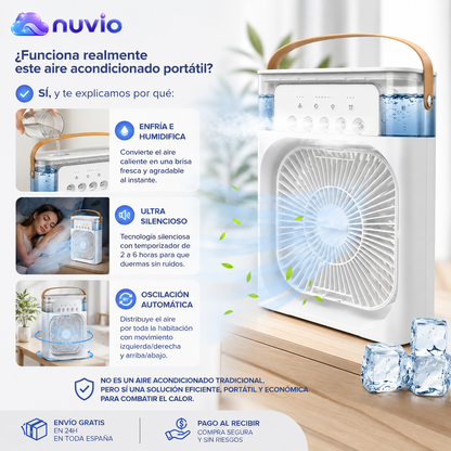 🌬️ Nuvio Air™ | Ventilador Humidificador de Nebulización 🔥