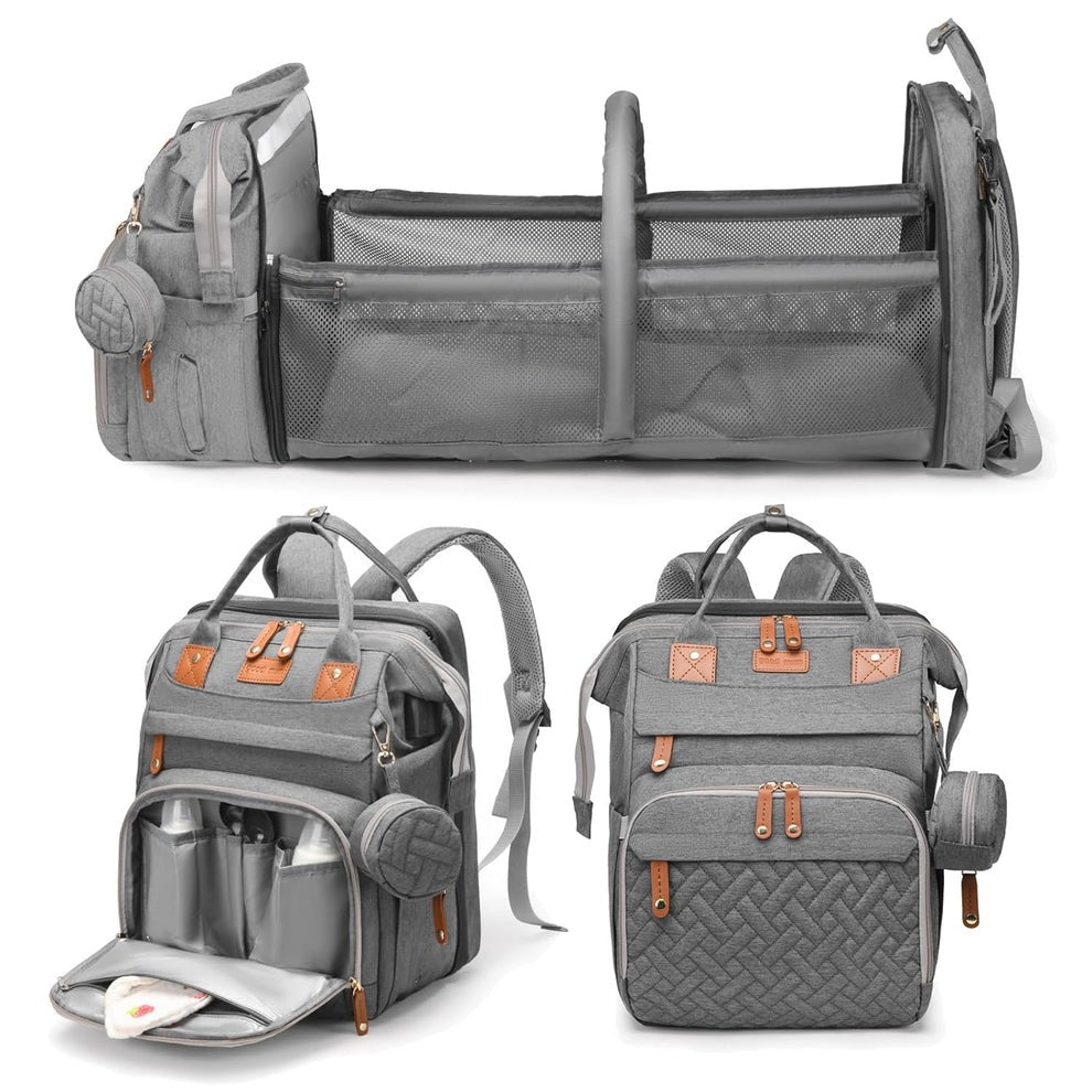 Mochila para pañales con cuna