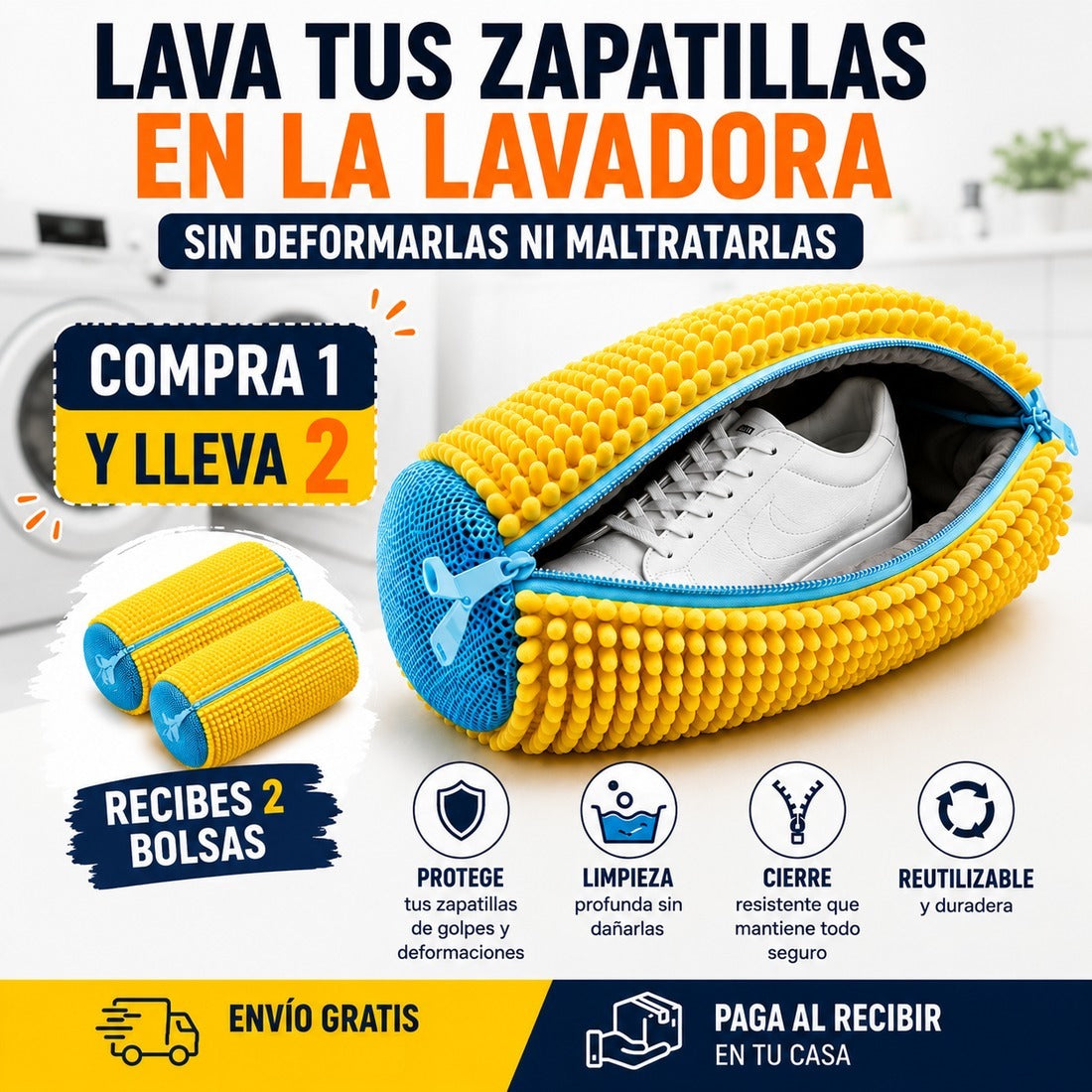 PureStep Bolsa de Limpieza Premium — sapatilhas como novas na lavagem sem danos🔥