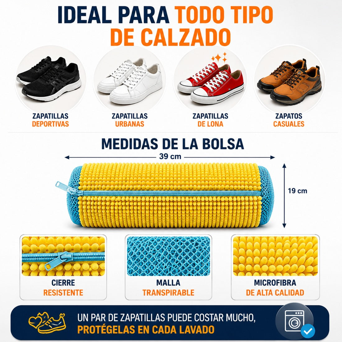 PureStep Bolsa de Limpieza Premium — sapatilhas como novas na lavagem sem danos🔥