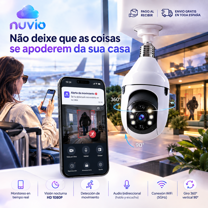 Pro Câmera 360 inalámbrica — visão noturna e alarme ativado, instalação em 30 segundos🔥