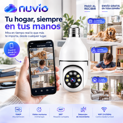 Pro Câmera 360 inalámbrica — visão noturna e alarme ativado, instalação em 30 segundos🔥