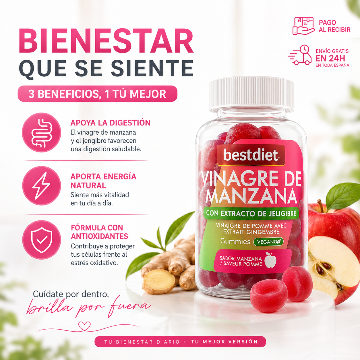 🍎 VitaBalance Women SUP Gummies de Vinagre de Manzana Menos hinchazón, más energía y bienestar diario. 🔥