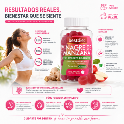 🍎 VitaBalance Women SUP Gummies de Vinagre de Manzana Menos hinchazón, más energía y bienestar diario. 🔥