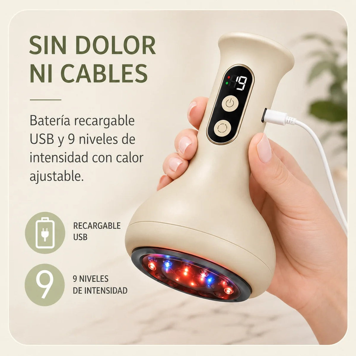 Masajeador Anticelulítico Skintec® Combina succión y calor terapéutico para reducir la grasa localizada y tonificar.✨