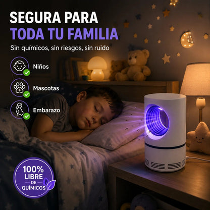 🦟 Lámpara Atrapa Mosquitos UV | Duerme Sin Piquetes, Sin Químicos