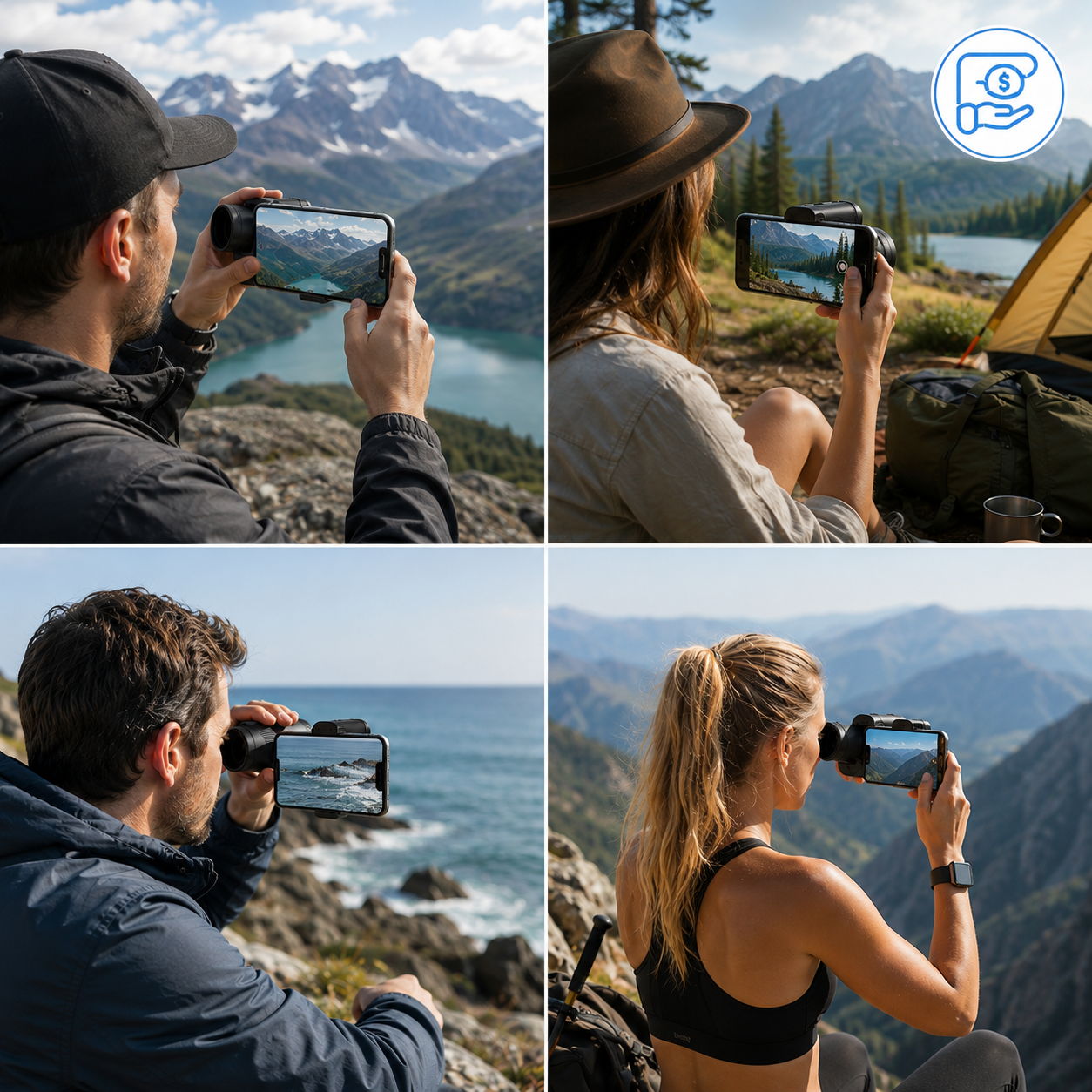 🔭 Telescopio Monocular con Soporte para Móvil + Trípode · Funda · Paño de limpieza incluidos Nunca más te pierdas un momento por la distancia. 🔥
