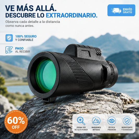🔭 Telescopio Monocular con Soporte para Móvil + Trípode · Funda · Paño de limpieza incluidos Nunca más te pierdas un momento por la distancia. 🔥