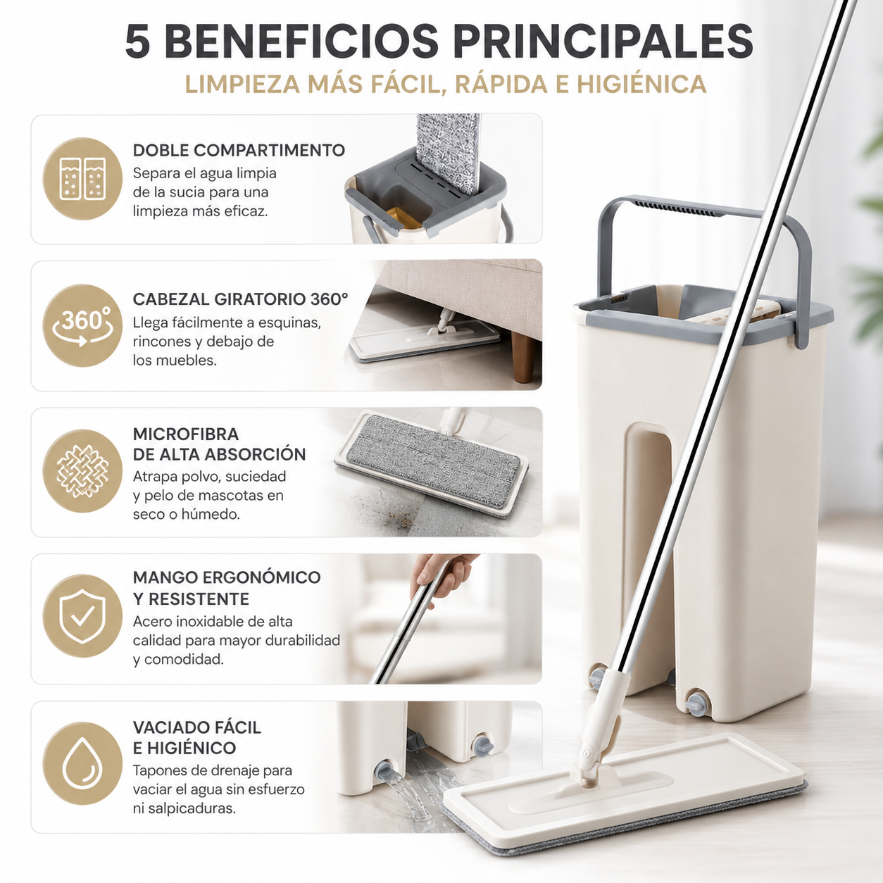 ✨ NUVIO | Mopa Fregona 7L Premium +Prima 🔥