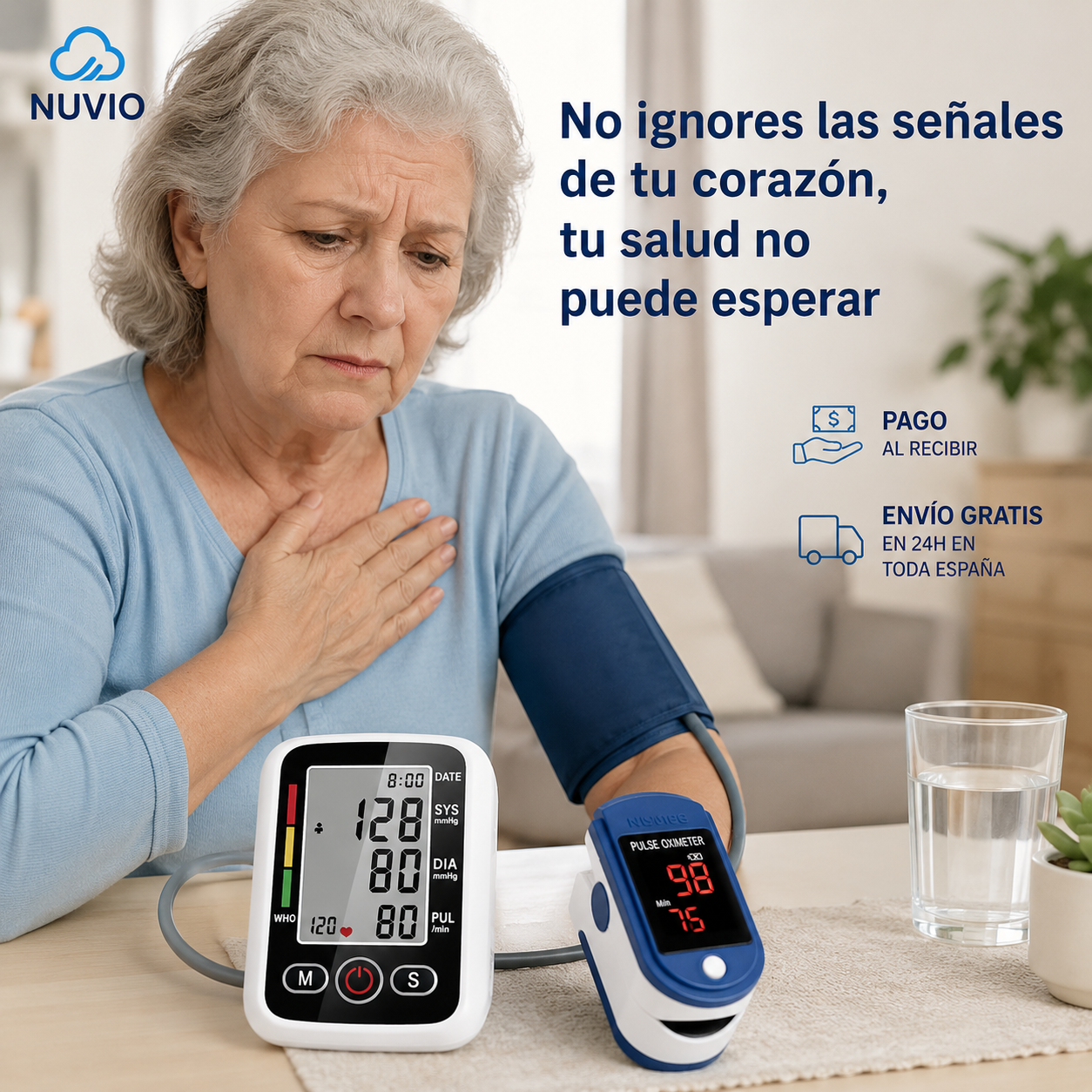 🎁VitalGuard Pro — Tensiómetro Inteligente + Oxímetro de Dedo + ENVÍO GRATIS🔥