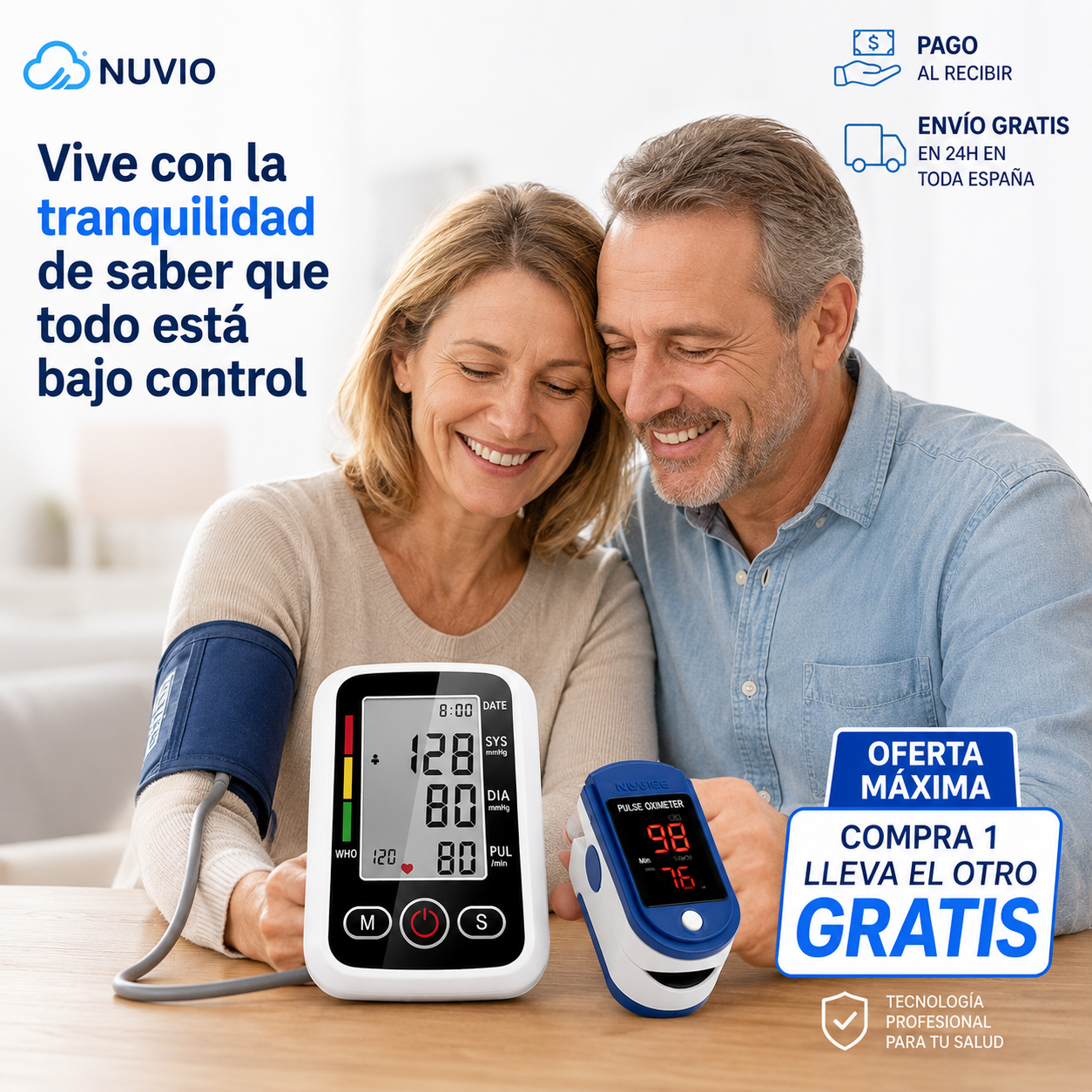 🎁VitalGuard Pro — Tensiómetro Inteligente + Oxímetro de Dedo + ENVÍO GRATIS🔥