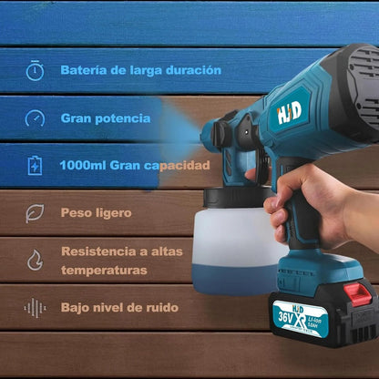 🎨Pistola de Pintura Inalámbrica Portátil (Cualquier Tipo de Pintura) con doble batería🔥