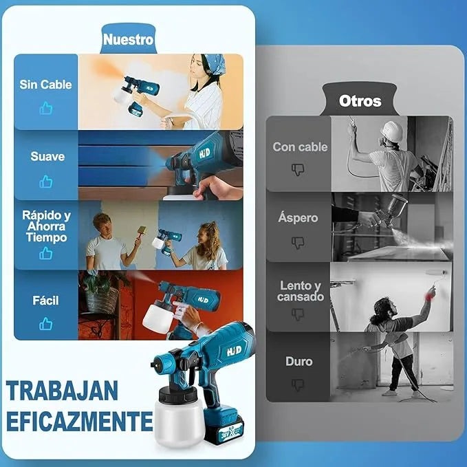 🎨Pistola de Pintura Inalámbrica Portátil (Cualquier Tipo de Pintura) con doble batería🔥