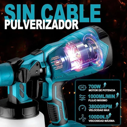 🎨Pistola de Pintura Inalámbrica Portátil (Cualquier Tipo de Pintura) con doble batería🔥