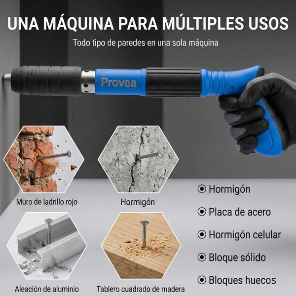 🔨 FixMaster Pro™ | Pistola de Clavos con Accesorios | Fijación Profesional al Instante 🔥Color: Azul