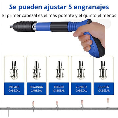 🔨 FixMaster Pro™ | Pistola de Clavos con Accesorios | Fijación Profesional al Instante 🔥Color: Azul